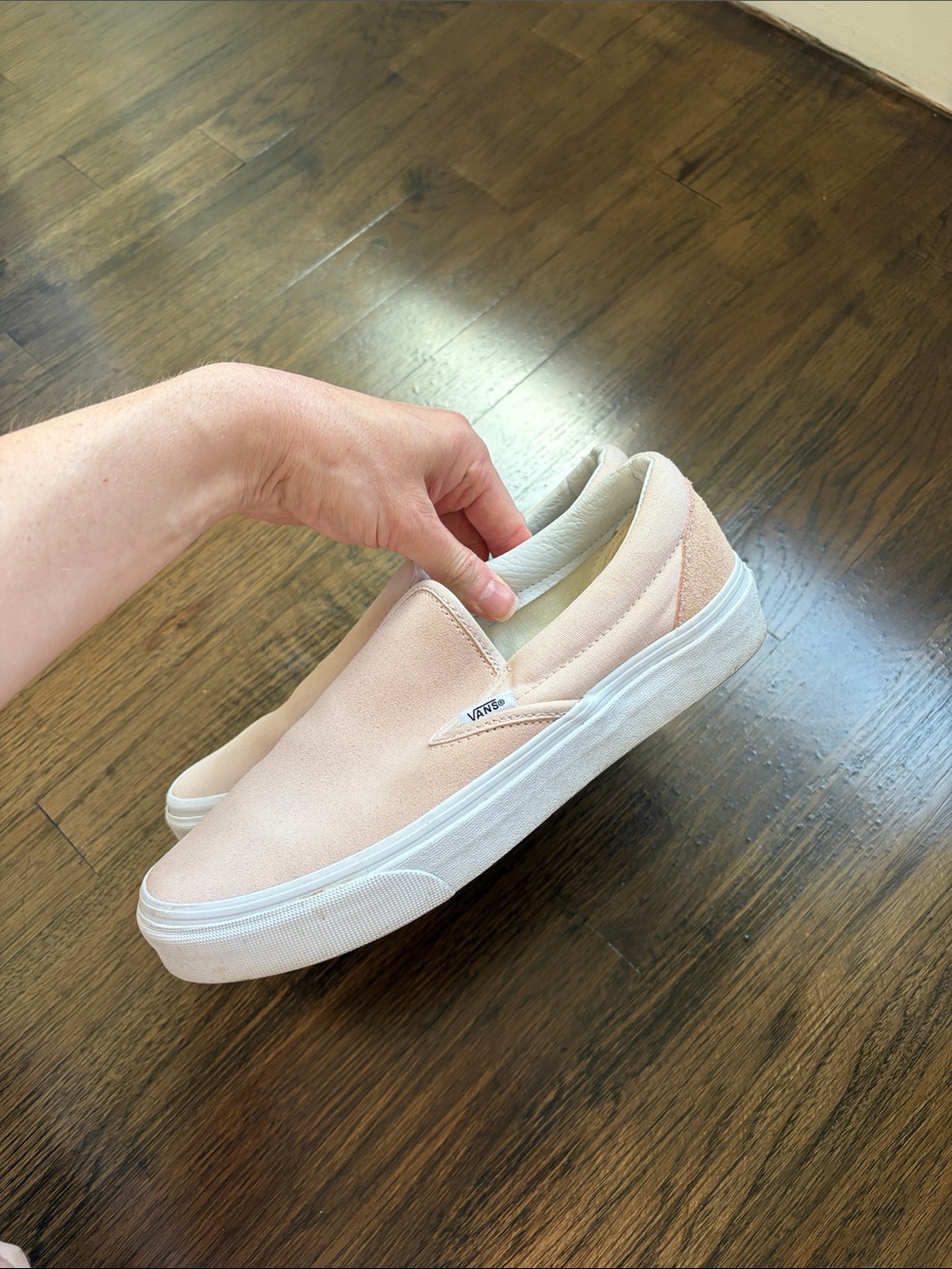 Vans Womens Slip-On Sneakers in Pale Pink Suede - Picture 4 of 5